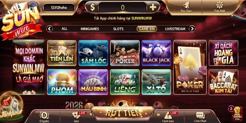 Game bài Sunwin là sảnh cược đẳng cấp với đa dạng trò chơi đổi thưởng